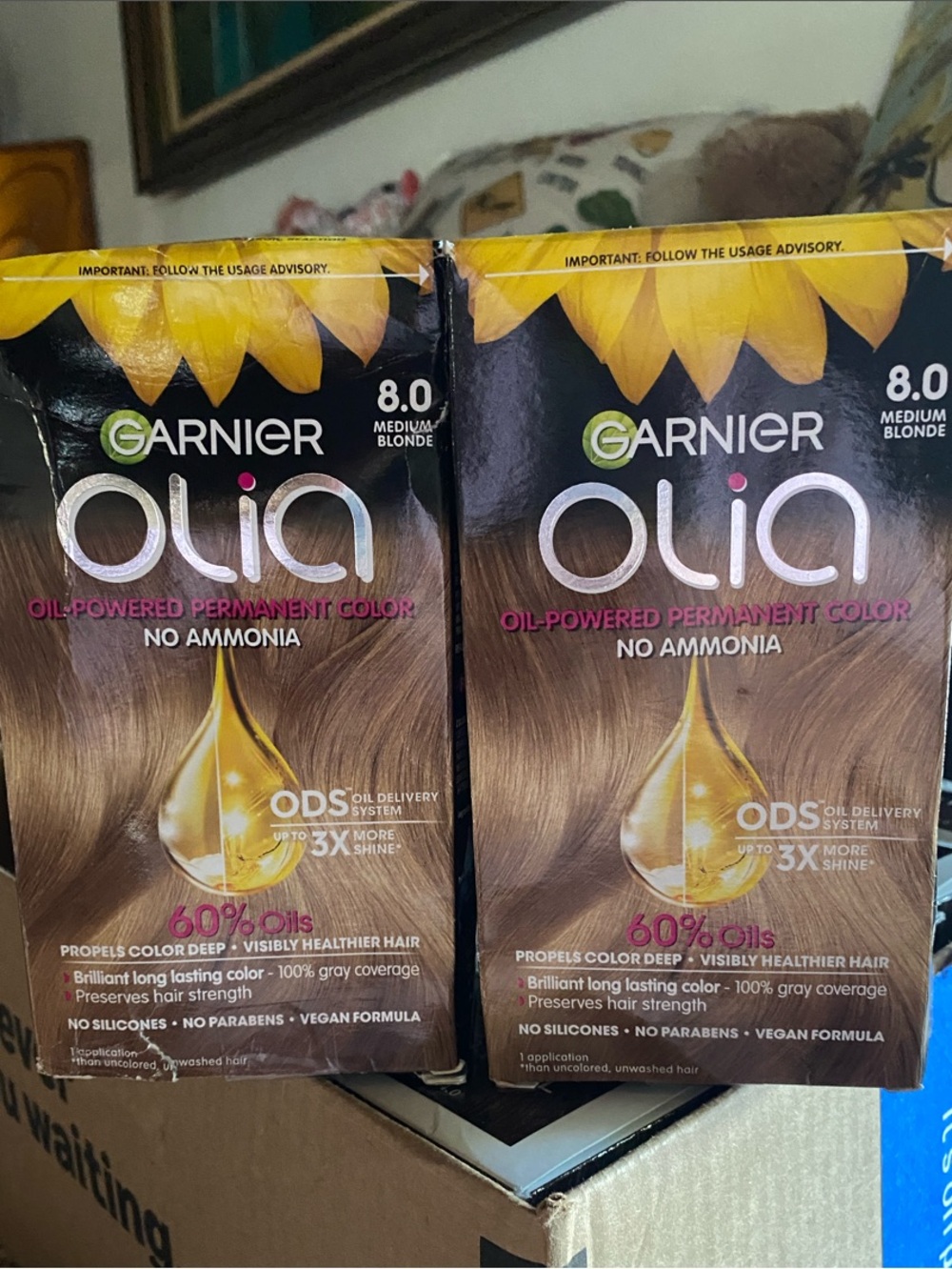 Garnier Olia 8.0 Medium Blonde Hair Color - Golden Blonde 2 Boxes